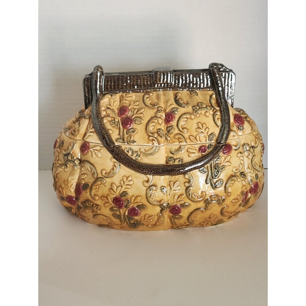 Rose Pattern Vintage Handbag Cookie Jar Int'l Art China International Art